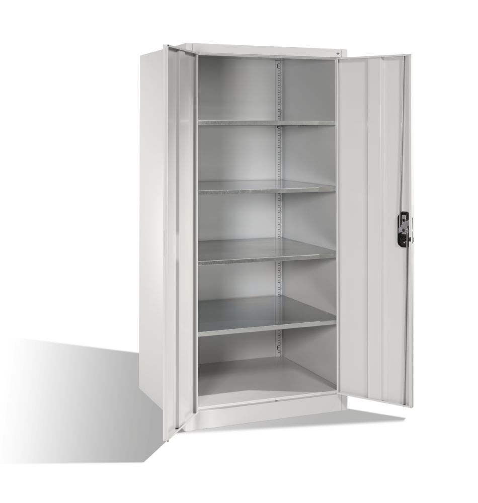 C+P Werkstattschrank 4 verzinkte Stahlböden lichtgrau 930 x 800 x 1950 mm Produktbild C+P Werkstattschrank 4 verzinkte Stahlböden lichtgrau 930 x 800 x 1950 mm bild 2