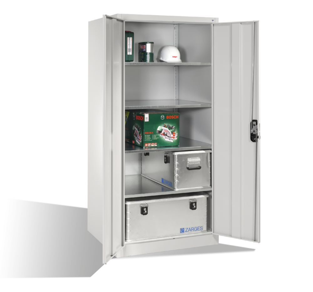 C+P Werkstattschrank 4 verzinkte Stahlböden lichtgrau 930 x 800 x 1950 mm Produktbild C+P Werkstattschrank 4 verzinkte Stahlböden lichtgrau 930 x 800 x 1950 mm bild 3