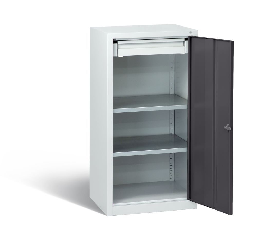 C+P Werkstattschrank mit Fächerböden lichtgrau anthrazit 500 x 500 x 1000 mm Produktbild C+P Werkstattschrank mit Fächerböden lichtgrau anthrazit 500 x 500 x 1000 mm
