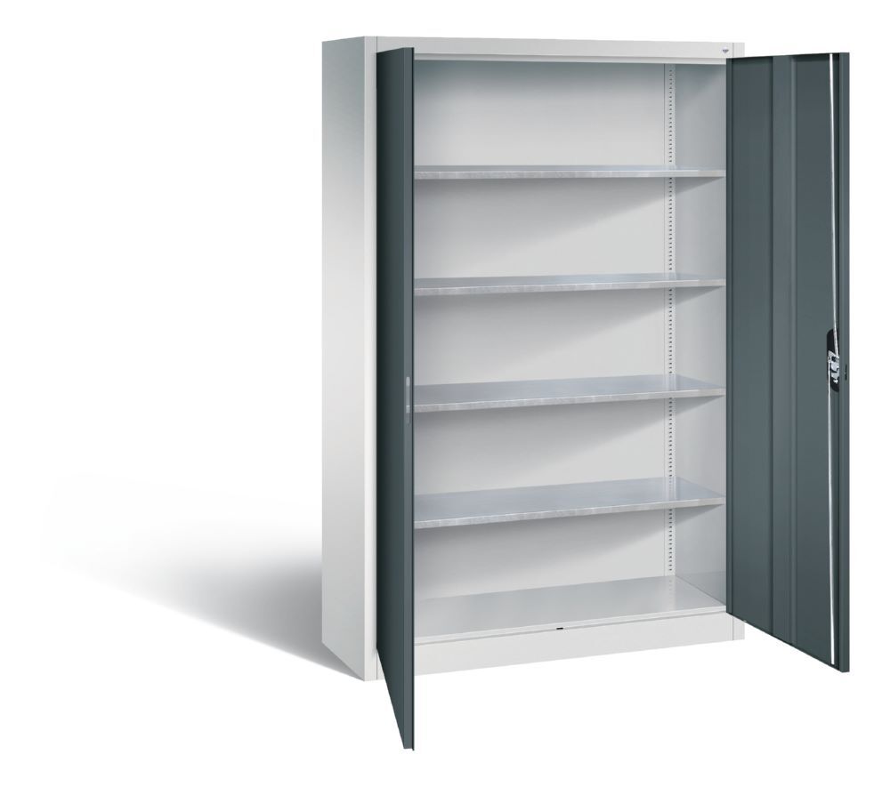 C+P Werkstattschrank 2 Flügeltüren 4 Fachboden anthrazit 1200 x 400 x 190 mm Produktbild C+P Werkstattschrank 2 Flügeltüren 4 Fachboden anthrazit 1200 x 400 x 190 mm bild 2
