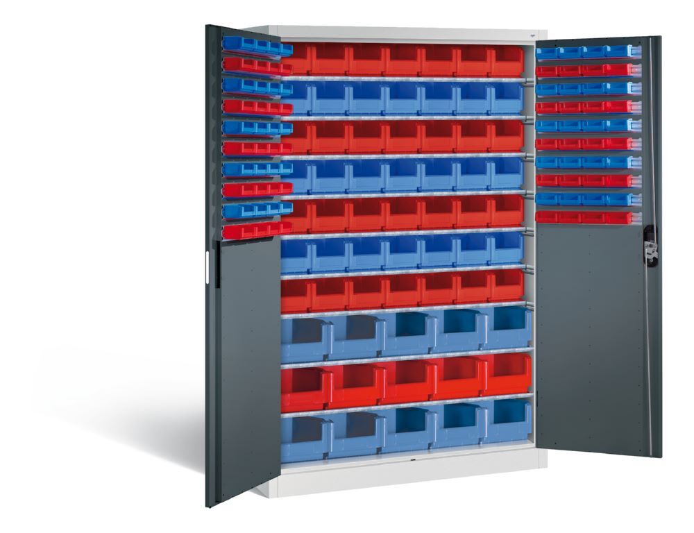 Produktbild C+P Werkstattschrank Serie 89 1950 x 1200 x 500 mm lichtgrau anthrazit bild 2