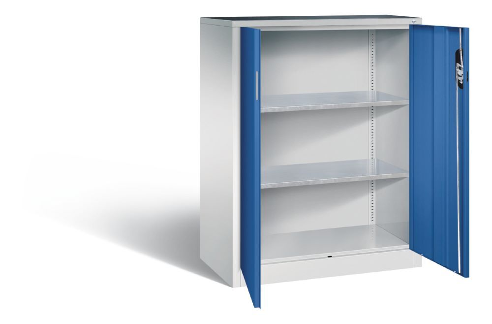 C+P Werkstattschrank 2 Türen in enzianblau 930 x 500 x 1200 mm Produktbild C+P Werkstattschrank 2 Türen in enzianblau 930 x 500 x 1200 mm bild 2