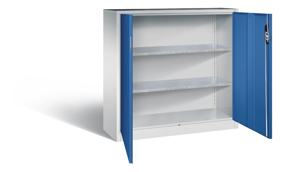 C+P Werkstattschrank 2 flexible Fachböden enzianblau 1200 x 400 x 1200 mm Produktbild C+P Werkstattschrank 2 flexible Fachböden enzianblau 1200 x 400 x 1200 mm bild 2