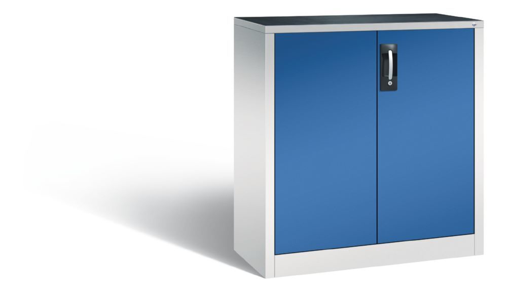 C+P Werkstattschrank mit Zylinderschloss enzianblau grau 930 x 400 x 1000 mm Produktbild C+P Werkstattschrank mit Zylinderschloss enzianblau grau 930 x 400 x 1000 mm