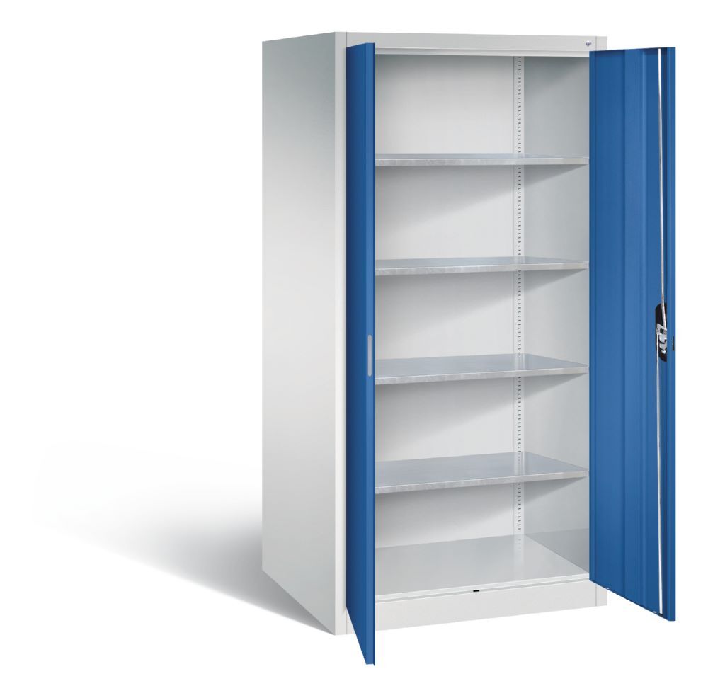 C+P Werkstattschrank 4 verzinkte Fachböden enzianblau 930 x 800 x 1950 mm Produktbild C+P Werkstattschrank 4 verzinkte Fachböden enzianblau 930 x 800 x 1950 mm bild 2