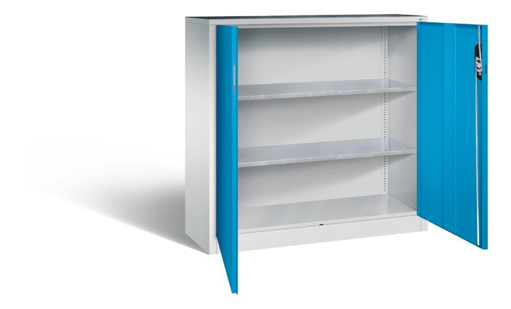 C+P Werkstattschrank 2 flexible Fachböden lichtblau 1200 x 400 x 1200 mm Produktbild C+P Werkstattschrank 2 flexible Fachböden lichtblau 1200 x 400 x 1200 mm bild 2