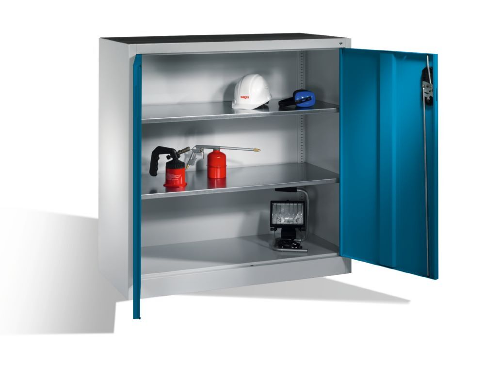 C+P Werkstattschrank 2 flexible Fachböden lichtblau 1200 x 400 x 1200 mm Produktbild C+P Werkstattschrank 2 flexible Fachböden lichtblau 1200 x 400 x 1200 mm bild 3