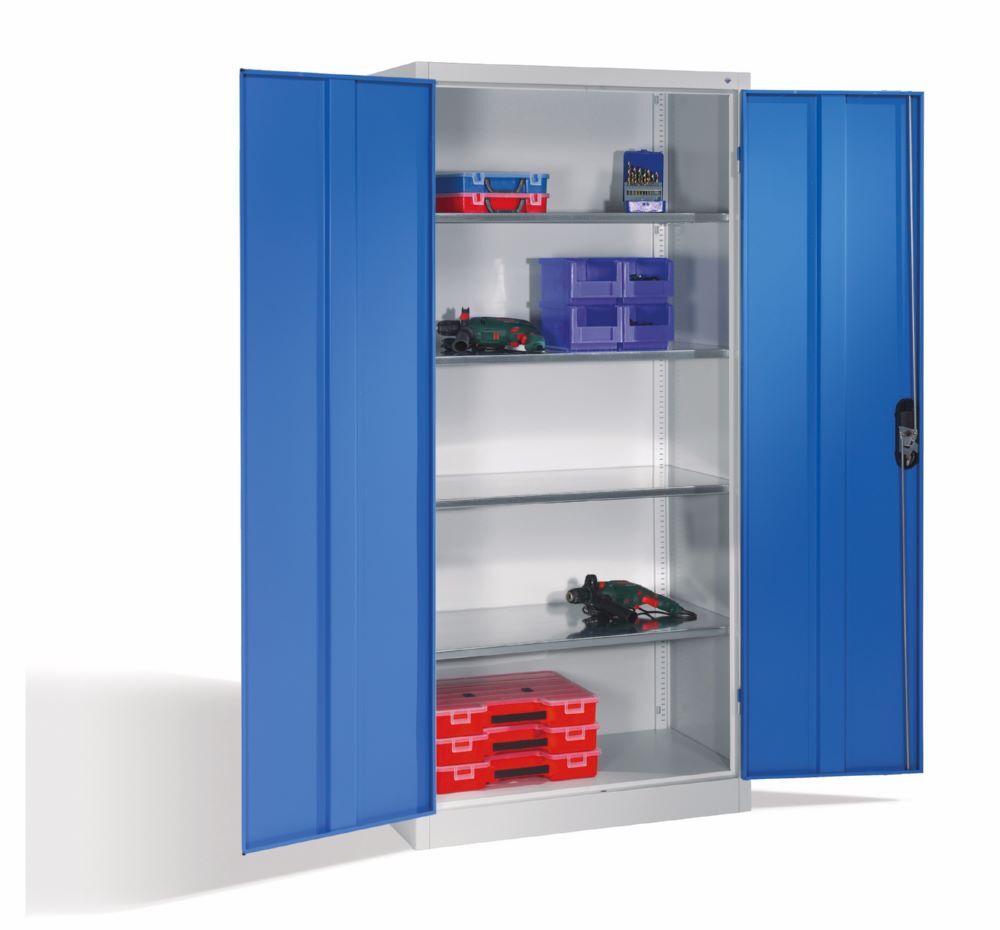 C+P Werkstattschrank mit Fächer lichtblau 930 x 500 x 1950 mm Produktbild C+P Werkstattschrank mit Fächer lichtblau 930 x 500 x 1950 mm bild 2