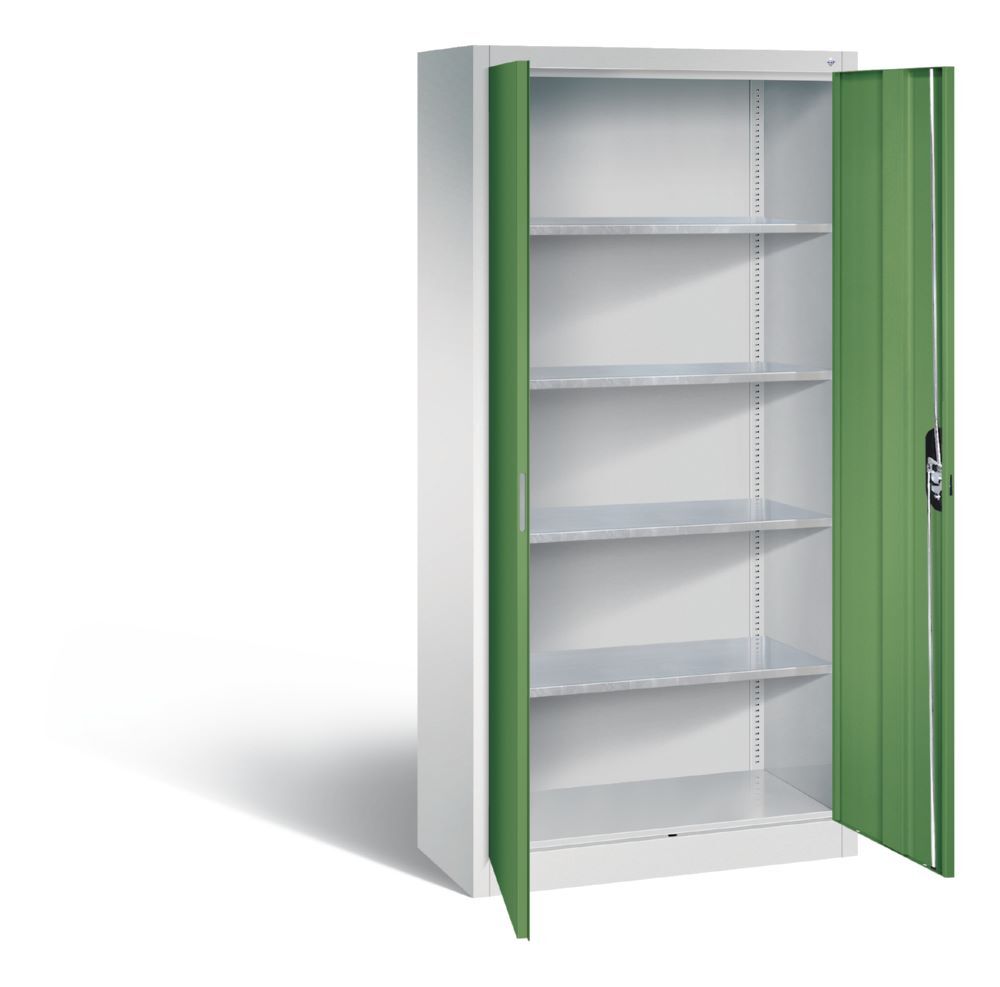 C+P Werkstattschrank Flügeltüren in resedagrün 930 x 400 x 1950 mm Produktbild C+P Werkstattschrank Flügeltüren in resedagrün 930 x 400 x 1950 mm bild 2