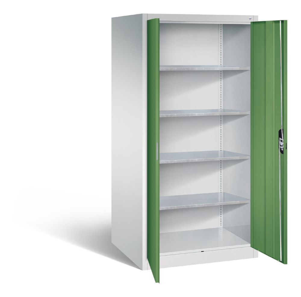 C+P Werkstattschrank 4 verzinkte Stahlfächer resedagrün 930 x 800 x 1950 mm Produktbild C+P Werkstattschrank 4 verzinkte Stahlfächer resedagrün 930 x 800 x 1950 mm bild 2