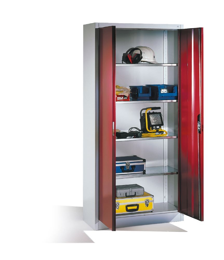 C+P Werkstattschrank Flügeltüren in rubinrot 930 x 400 x 1950 mm Produktbild C+P Werkstattschrank Flügeltüren in rubinrot 930 x 400 x 1950 mm bild 3