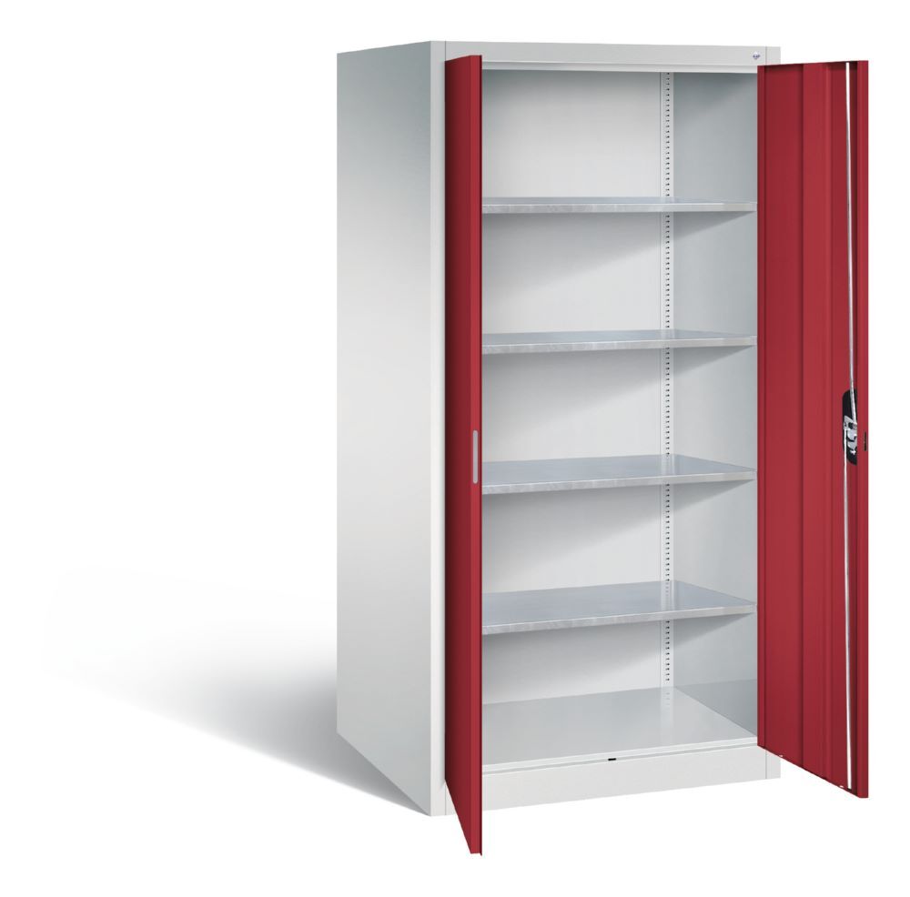 C+P Werkstattschrank mit 4 verzinkten Fachböden rubinrot 930 x 800 x 1950 mm Produktbild C+P Werkstattschrank mit 4 verzinkten Fachböden rubinrot 930 x 800 x 1950 mm bild 2