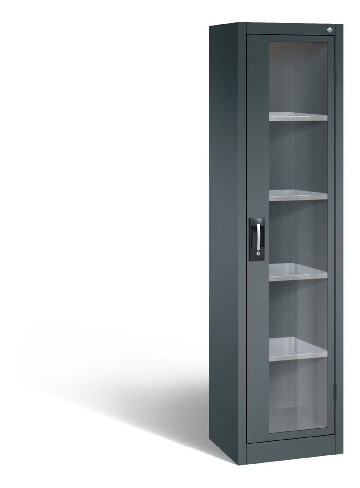 C+P Werkstattschrank mit Fenster 4 Fachböden in dunkelgrau 502 x 400 x 190 mm Produktbild C+P Werkstattschrank mit Fenster 4 Fachböden in dunkelgrau 502 x 400 x 190 mm