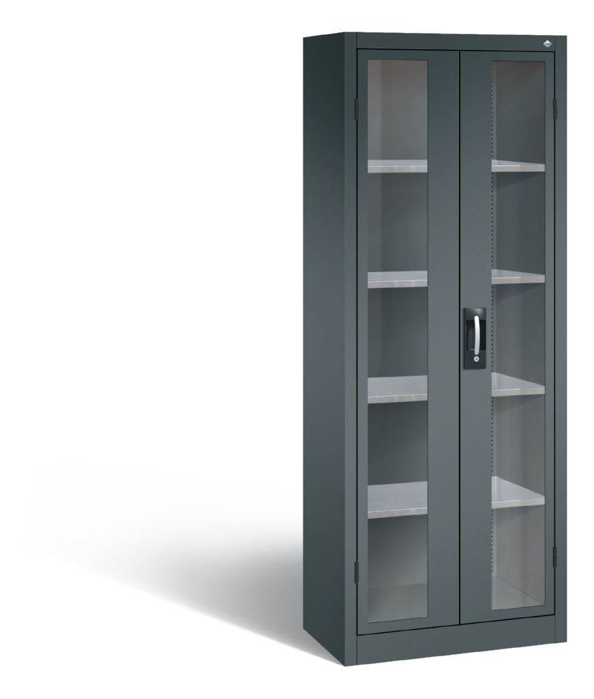 C+P Werkstattschrank mit Fenstertüren in anthrazit 700 x 400 x 1950 mm Produktbild C+P Werkstattschrank mit Fenstertüren in anthrazit 700 x 400 x 1950 mm