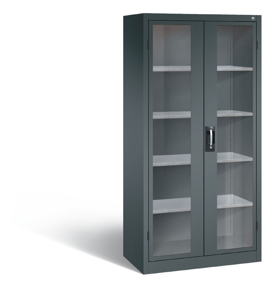 C+P Werkstattschrank mit Fenstertüren anthrazit 930 x 500 x 1950 mm Produktbild C+P Werkstattschrank mit Fenstertüren anthrazit 930 x 500 x 1950 mm