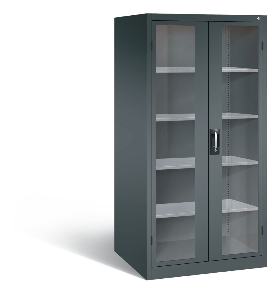 C+P Werkstattschrank mit Fenster H 1950 x B 930 x T 800 mm anthrazit Produktbild C+P Werkstattschrank mit Fenster H 1950 x B 930 x T 800 mm anthrazit