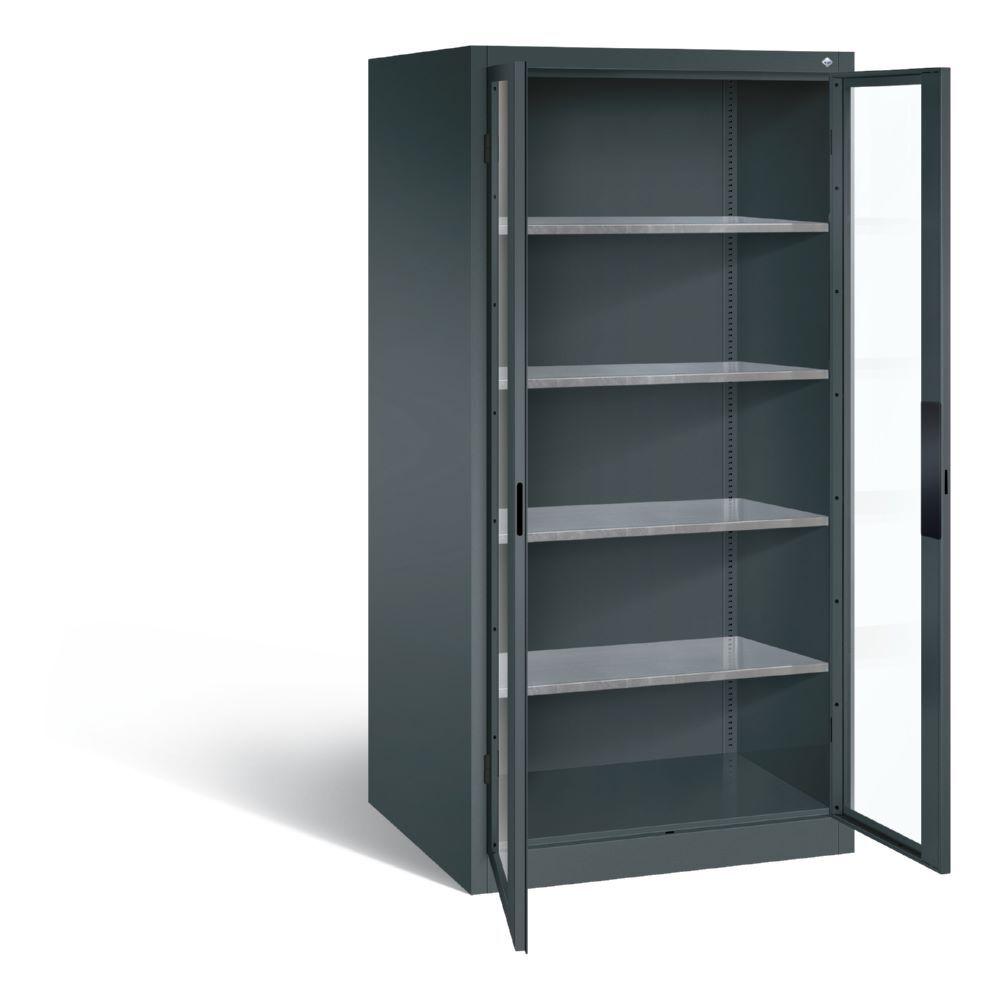 C+P Werkstattschrank mit Fenster H 1950 x B 930 x T 800 mm anthrazit Produktbild C+P Werkstattschrank mit Fenster H 1950 x B 930 x T 800 mm anthrazit bild 2
