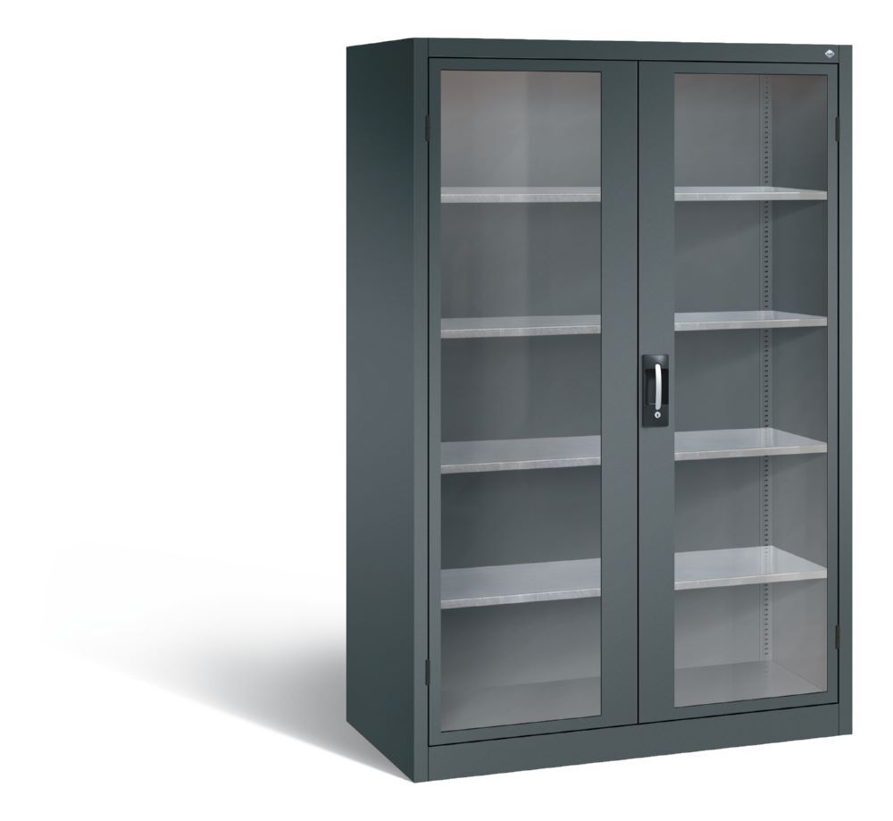 C+P Werkstattschrank mit Fenster H 1950 x B 1200 x T 600 mm anthrazit Produktbild C+P Werkstattschrank mit Fenster H 1950 x B 1200 x T 600 mm anthrazit