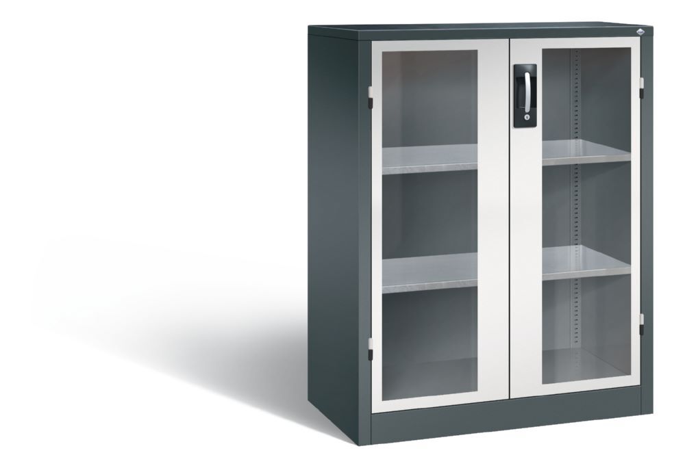 C+P Werkstattschrank aus Stahl mit Fenstertüren lichtgrau 930 x 500 x 1200 mm Produktbild C+P Werkstattschrank aus Stahl mit Fenstertüren lichtgrau 930 x 500 x 1200 mm