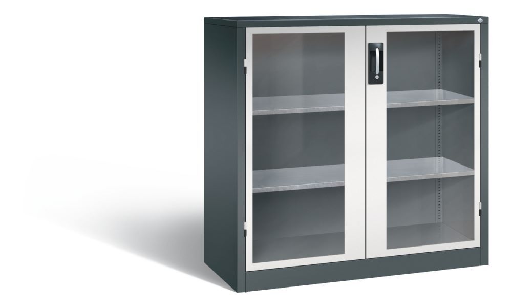 C+P Werkstattschrank Serie 89 mit Fensterrahmen in lichtgrau 1200 x 500 x 1200 mm Produktbild C+P Werkstattschrank Serie 89 mit Fensterrahmen in lichtgrau 1200 x 500 x 1200 mm