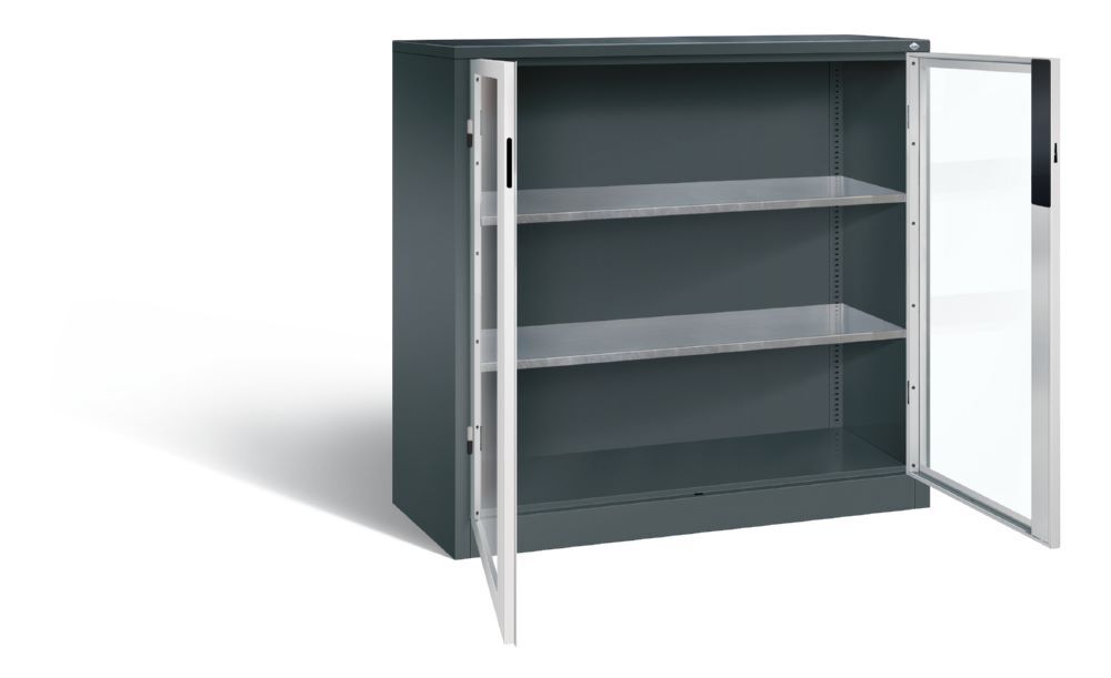 C+P Werkstattschrank Serie 89 mit Fensterrahmen in lichtgrau 1200 x 500 x 1200 mm Produktbild C+P Werkstattschrank Serie 89 mit Fensterrahmen in lichtgrau 1200 x 500 x 1200 mm bild 2