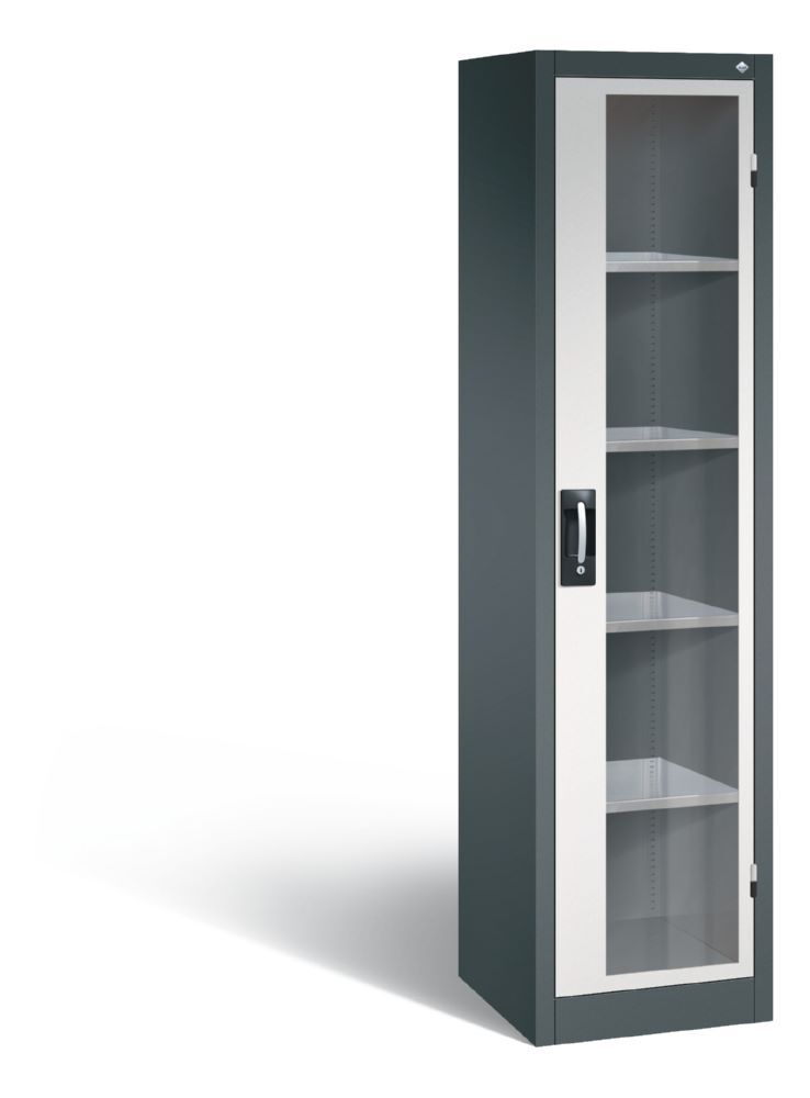 C+P Werkstattschrank mit Fenster in grau 502 x 500 x 190 mm Produktbild C+P Werkstattschrank mit Fenster in grau 502 x 500 x 190 mm