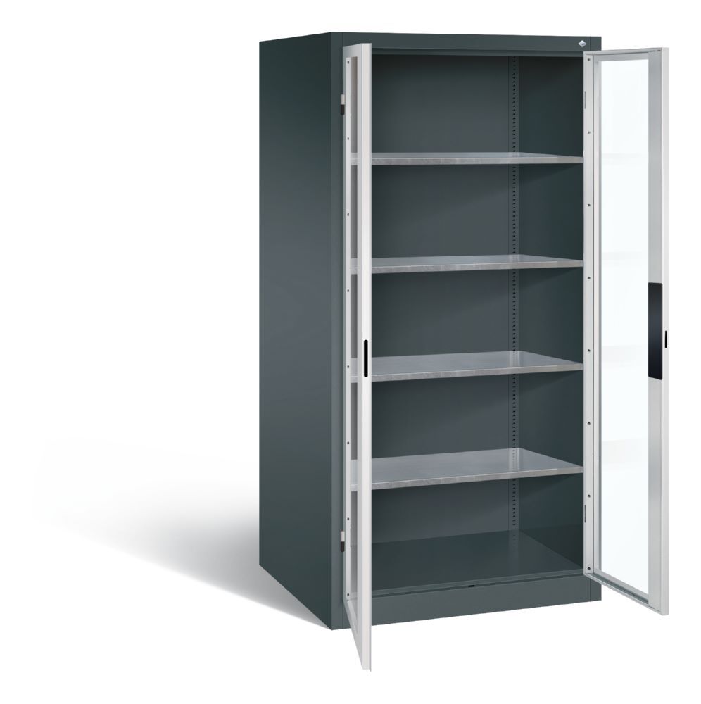 C+P Werkstattschrank mit Fenster 1950 x 930 x 800 mm anthrazit lichtgrau Produktbild C+P Werkstattschrank mit Fenster 1950 x 930 x 800 mm anthrazit lichtgrau bild 2