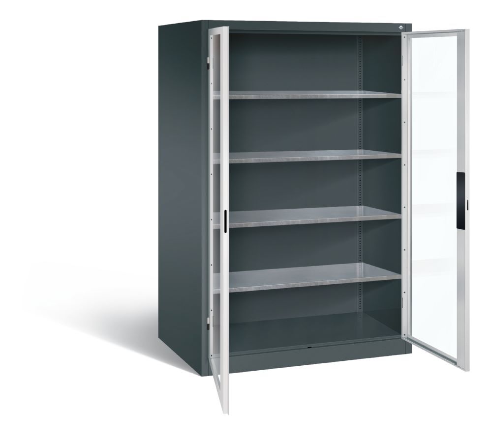 C+P Werkstattschrank mit Fenster 1950 x 1200 x 800 mm anthrazit lichtgrau Produktbild C+P Werkstattschrank mit Fenster 1950 x 1200 x 800 mm anthrazit lichtgrau bild 2