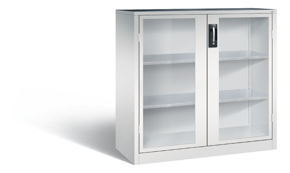 C+P Werkstattschrank Serie 89 mit 2 Fenstertüren lichtgrau 1200 x 500 x 1200 mm Produktbild C+P Werkstattschrank Serie 89 mit 2 Fenstertüren lichtgrau 1200 x 500 x 1200 mm