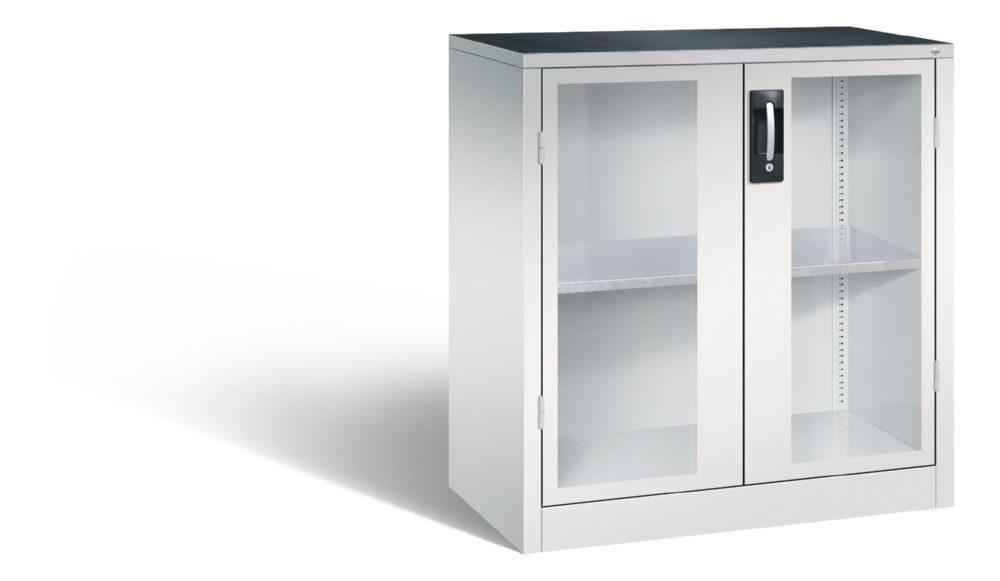 C+P Werkstattschrank mit Fenster und Fachboden lichtgrau 930 x 500 x 1000 mm Produktbild C+P Werkstattschrank mit Fenster und Fachboden lichtgrau 930 x 500 x 1000 mm
