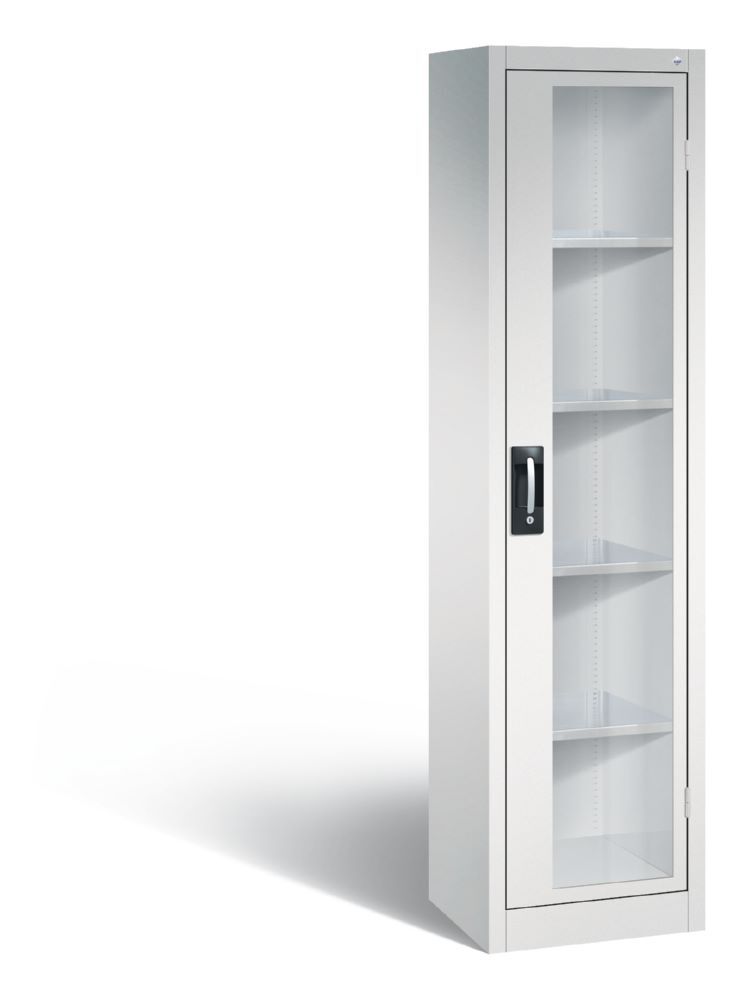 C+P Werkstattschrank mit Fenster 4 Einlegeböden lichtgrau 502 x 400 x 1950 mm Produktbild C+P Werkstattschrank mit Fenster 4 Einlegeböden lichtgrau 502 x 400 x 1950 mm