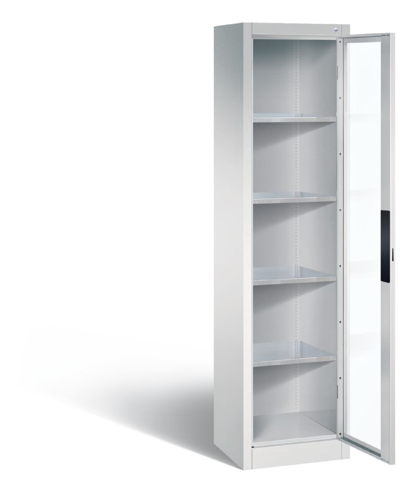 C+P Werkstattschrank mit Fenster 4 Einlegeböden lichtgrau 502 x 400 x 1950 mm Produktbild C+P Werkstattschrank mit Fenster 4 Einlegeböden lichtgrau 502 x 400 x 1950 mm bild 2