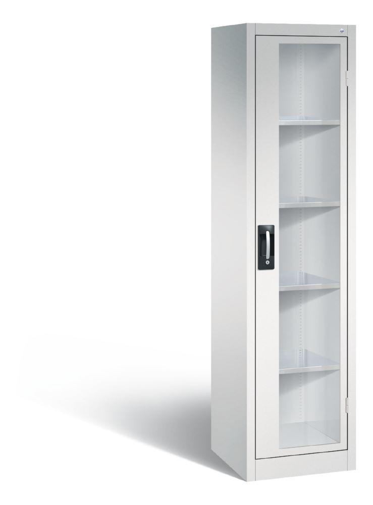 C+P Werkstattschrank mit Fenster und Zylinderschloss lichtgrau 502 x 500 x 1950 mm Produktbild C+P Werkstattschrank mit Fenster und Zylinderschloss lichtgrau 502 x 500 x 1950 mm