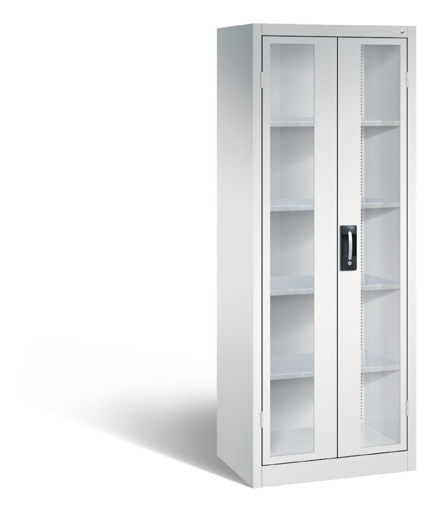 C+P Hoher Werkstattschrank mit Fenster lichtgrau 700 x 500 x 190 mm Produktbild C+P Hoher Werkstattschrank mit Fenster lichtgrau 700 x 500 x 190 mm