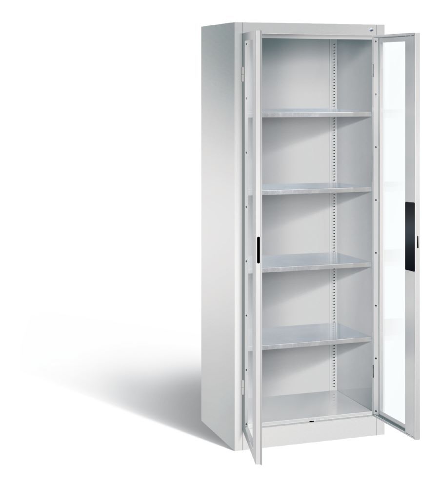 C+P Hoher Werkstattschrank mit Fenster lichtgrau 700 x 500 x 190 mm Produktbild C+P Hoher Werkstattschrank mit Fenster lichtgrau 700 x 500 x 190 mm bild 2