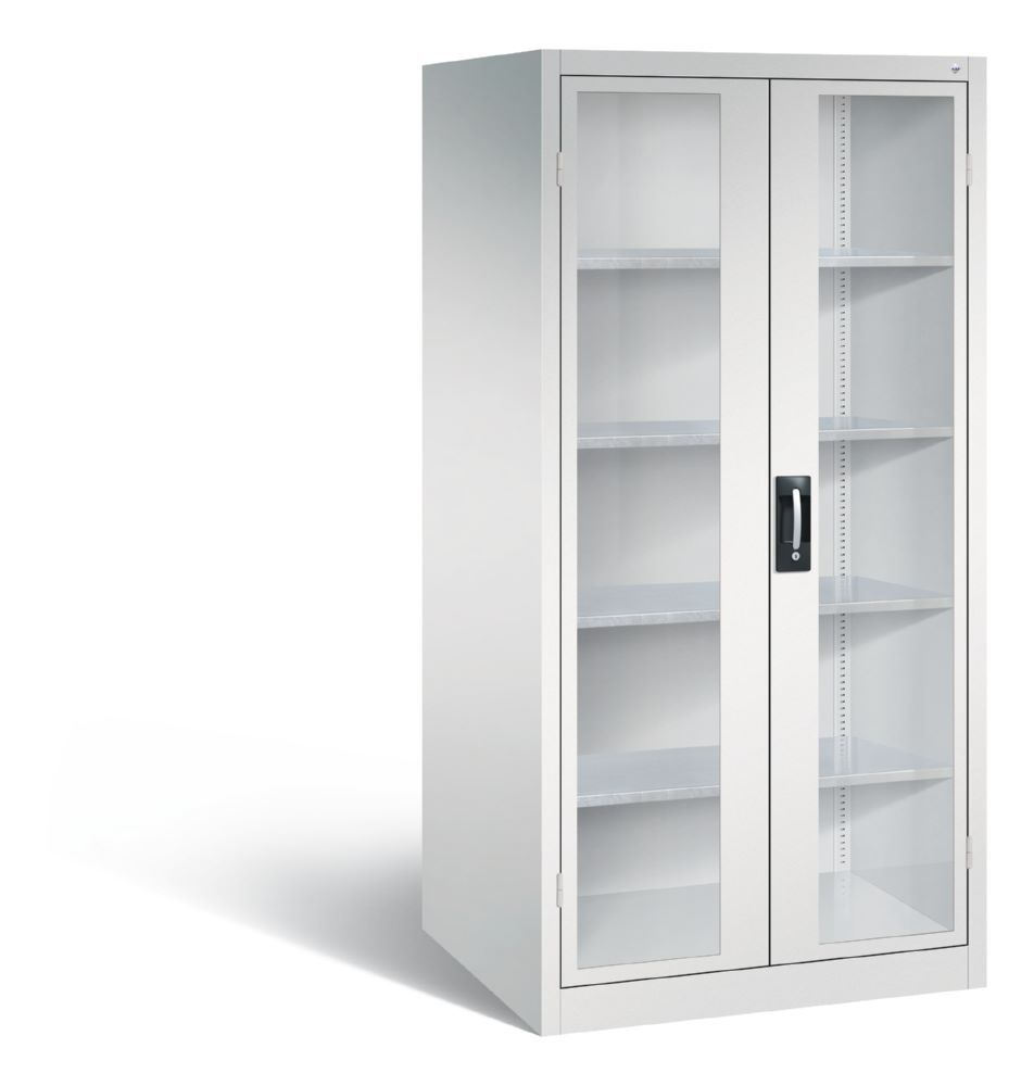 C+P Werkstattschrank mit Fenster H 1950 x B 930 x T 800 mm in lichtgrau Produktbild C+P Werkstattschrank mit Fenster H 1950 x B 930 x T 800 mm in lichtgrau