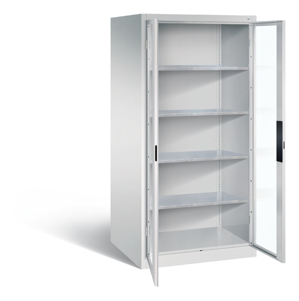 C+P Werkstattschrank mit Fenster H 1950 x B 930 x T 800 mm in lichtgrau Produktbild C+P Werkstattschrank mit Fenster H 1950 x B 930 x T 800 mm in lichtgrau bild 2