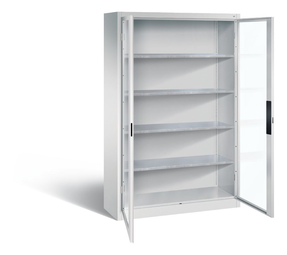 C+P Stahl Werkstattschrank mit Fenstertüren lichtgrau 1200 x 400 x 1950 mm Produktbild C+P Stahl Werkstattschrank mit Fenstertüren lichtgrau 1200 x 400 x 1950 mm bild 2