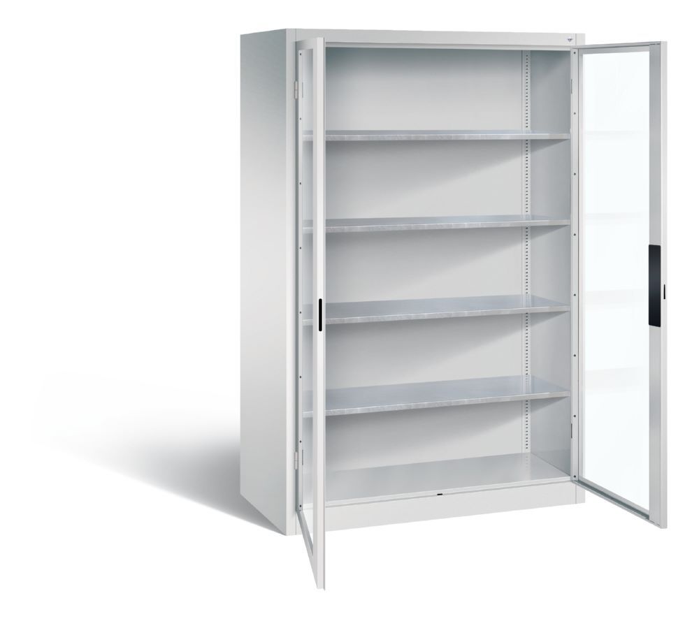 C+P Werkstattschrank Serie 89 mit Fenster H 1950 x B 1200 x T 600 mm in lichtgrau Produktbild C+P Werkstattschrank Serie 89 mit Fenster H 1950 x B 1200 x T 600 mm in lichtgrau bild 2