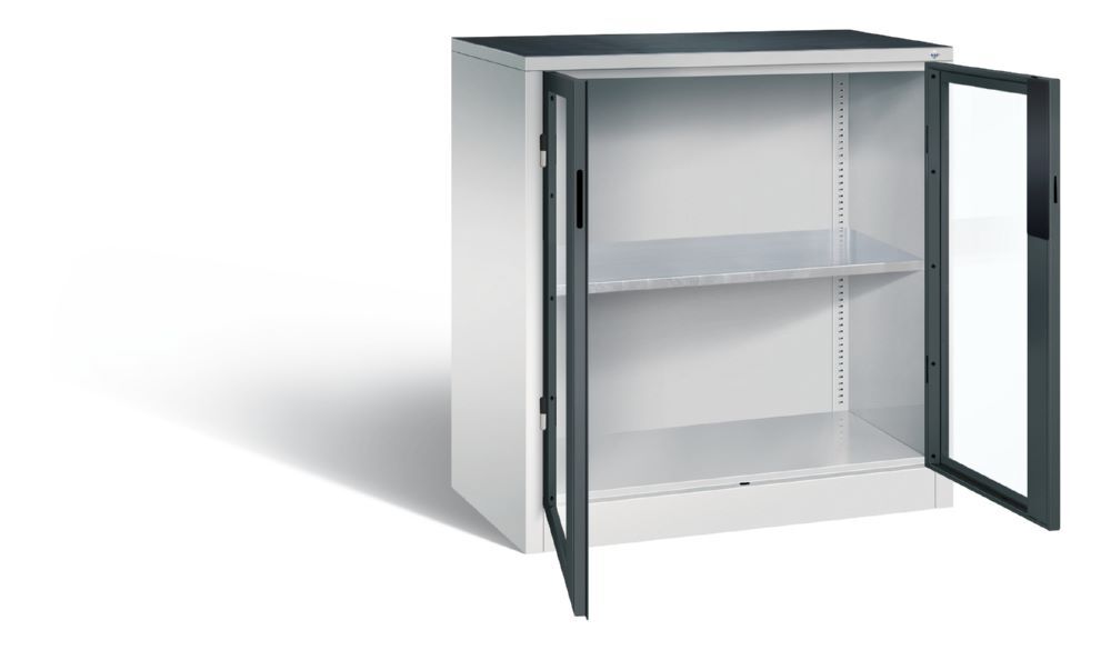 C+P Werkstattschrank mit Fenster und Fachboden anthrazit 930 x 500 x 1000 mm Produktbild C+P Werkstattschrank mit Fenster und Fachboden anthrazit 930 x 500 x 1000 mm bild 2