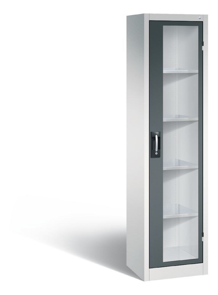 C+P Werkstattschrank mit Fenster 4 Fachböden anthrazit 502 x 400 x 1950 mm Produktbild C+P Werkstattschrank mit Fenster 4 Fachböden anthrazit 502 x 400 x 1950 mm