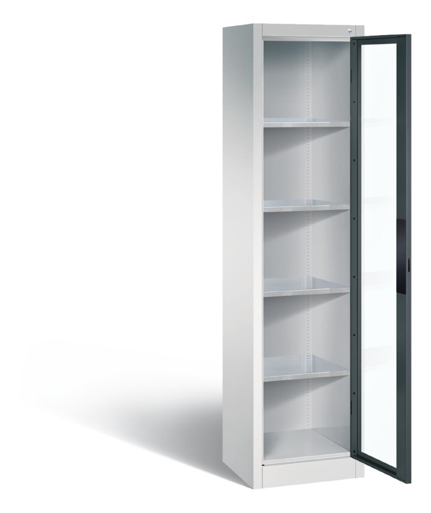 C+P Werkstattschrank mit Fenster 4 Fachböden anthrazit 502 x 400 x 1950 mm Produktbild C+P Werkstattschrank mit Fenster 4 Fachböden anthrazit 502 x 400 x 1950 mm bild 2