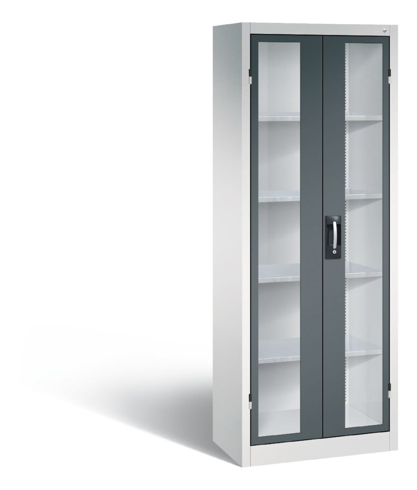 C+P Werkstattschrank mit Fenster anthrazit 700 x 400 x 1950 mm Produktbild C+P Werkstattschrank mit Fenster anthrazit 700 x 400 x 1950 mm