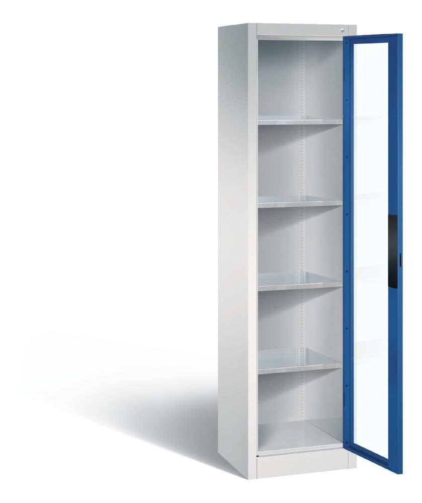 C+P Werkstattschrank mit Fenster 4 Fachböden enzianblau 502 x 400 x 1950 mm Produktbild C+P Werkstattschrank mit Fenster 4 Fachböden enzianblau 502 x 400 x 1950 mm bild 2