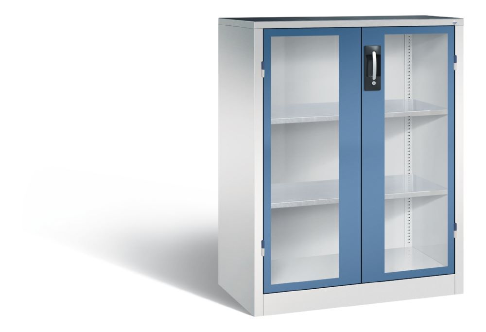 C+P Werkstattschrank mit Fenstertüren in fernblau 930 x 500 x 1200 mm Produktbild C+P Werkstattschrank mit Fenstertüren in fernblau 930 x 500 x 1200 mm