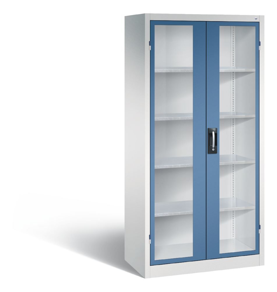 C+P Werkstattschrank mit Fenstertüren fernblau 930 x 500 x 1950 mm Produktbild C+P Werkstattschrank mit Fenstertüren fernblau 930 x 500 x 1950 mm