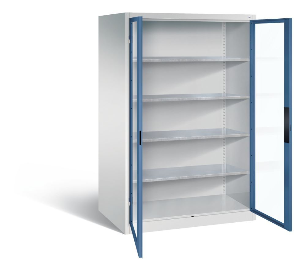 C+P Werkstattschrank mit Fenster 1950 x 1200 x 800 mm lichtgrau fernblau Produktbild C+P Werkstattschrank mit Fenster 1950 x 1200 x 800 mm lichtgrau fernblau bild 2