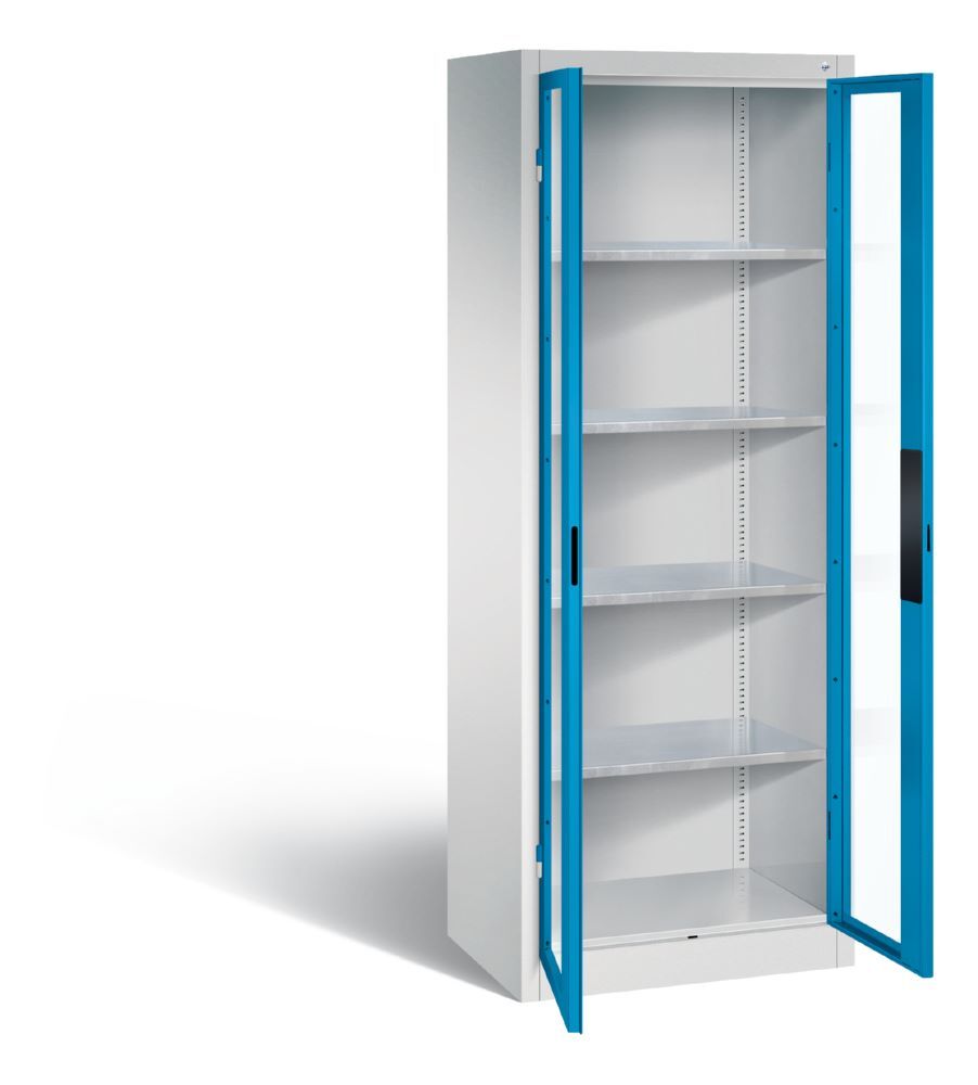 C+P Werkstattschrank mit Fenstertüren in lichtblau 700 x 500 x 1950 mm Produktbild C+P Werkstattschrank mit Fenstertüren in lichtblau 700 x 500 x 1950 mm bild 2