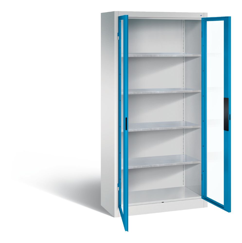 C+P Werkstattschrank mit Fenster in lichtblau 930 x 400 x 1950 mm Produktbild C+P Werkstattschrank mit Fenster in lichtblau 930 x 400 x 1950 mm bild 2