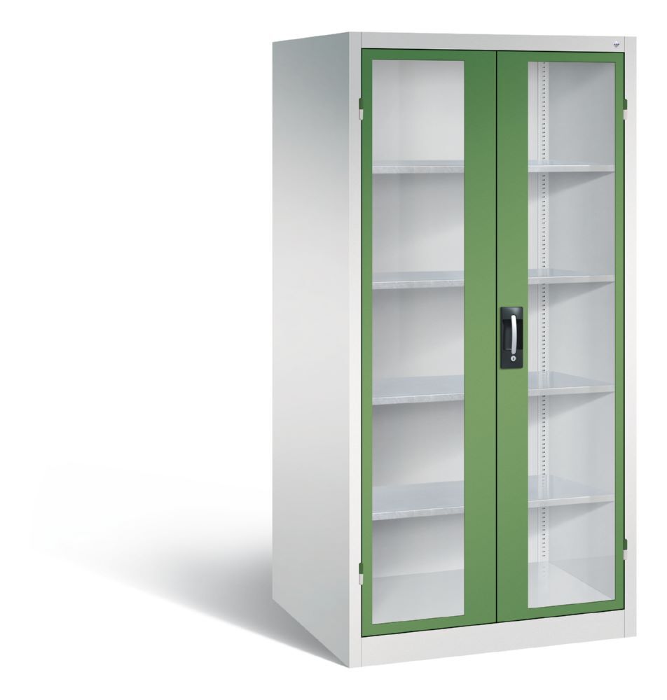 C+P Werkstattschrank mit Fenster 1950 x 930 x 800 mm lichtgrau resedagrün Produktbild C+P Werkstattschrank mit Fenster 1950 x 930 x 800 mm lichtgrau resedagrün
